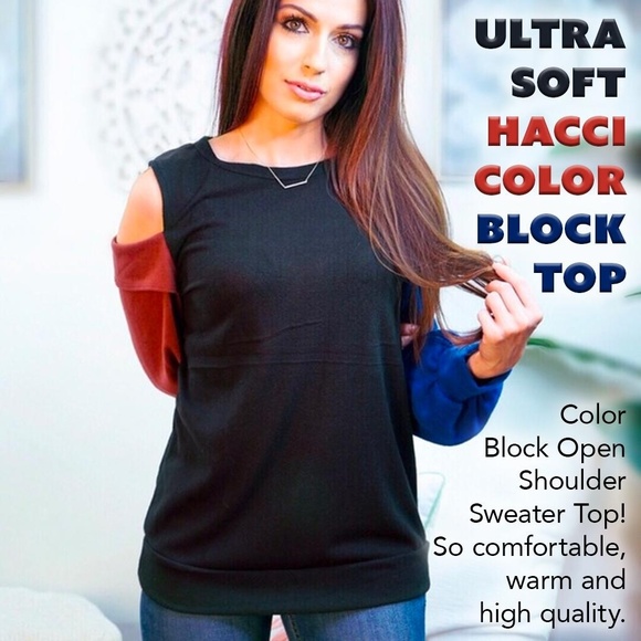 ValMarie Tops - Color Block Top Hacci Fabric